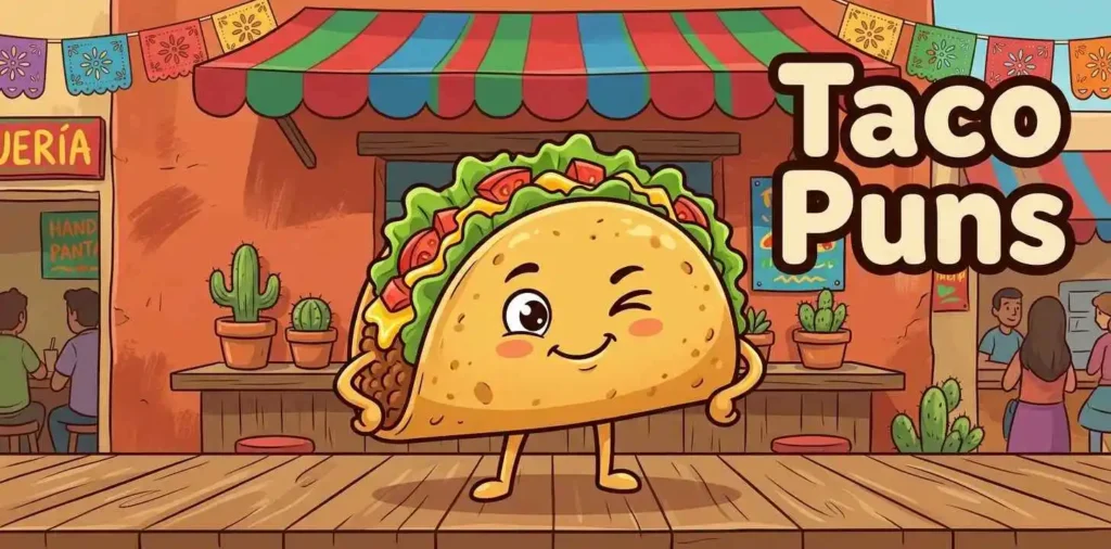 Taco character at Mexican stand